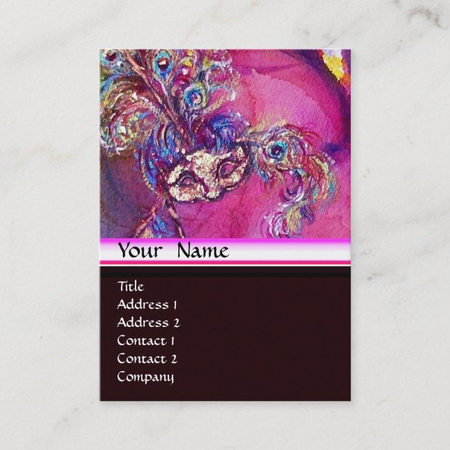 Tarjeta De Visita LA TERCERA MÁSCARA / Diseñador de vestuario ,Artis (Anverso)