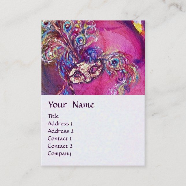 Tarjeta De Visita LA TERCERA MÁSCARA / Diseñador de vestuario ,Artis (Anverso)