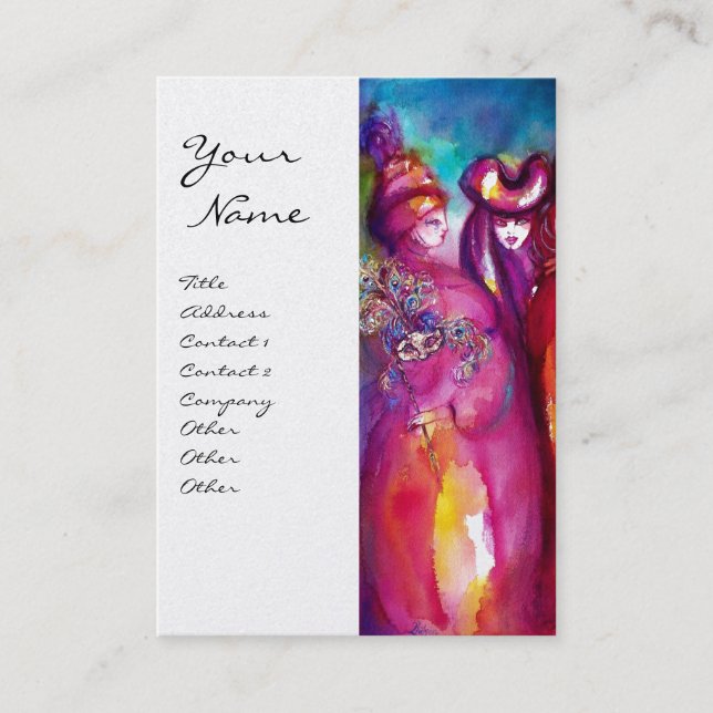 Tarjeta De Visita LA TERCERA MÁSCARA / Diseñador de vestuario ,Artis (Anverso)