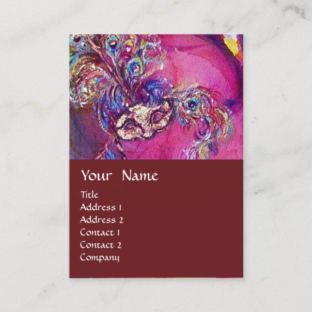 Tarjeta De Visita LA TERCERA MÁSCARA / Diseñador de vestuario ,Artis (Anverso)