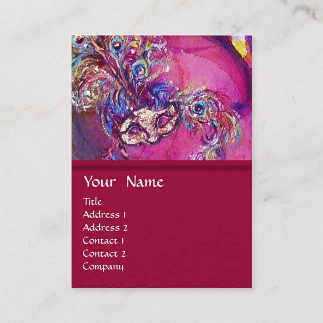 Tarjeta De Visita LA TERCERA MÁSCARA / Diseñador de vestuario ,Artis (Anverso)