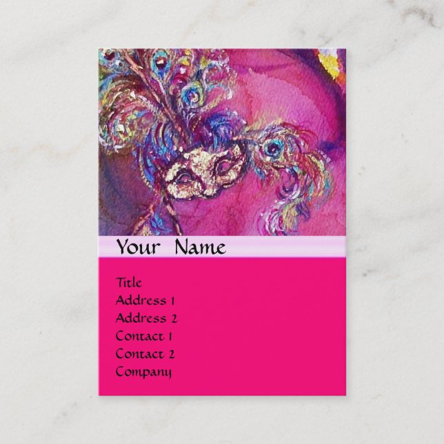 Tarjeta De Visita LA TERCERA MÁSCARA / Diseñador de vestuario ,Artis (Anverso)