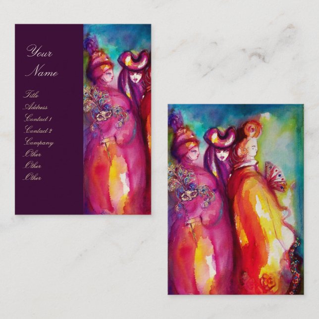 Tarjeta De Visita LA TERCERA MÁSCARA / Diseñador de vestuario ,Artis (Anverso / Reverso)