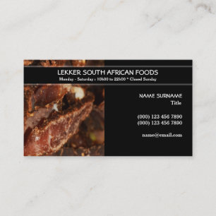 Tarjeta De Visita La tienda de alimentos surafricana el  