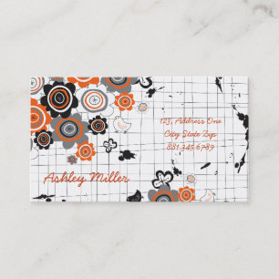 Tarjeta De Visita La tinta del Grunge de los polluelos de las flores