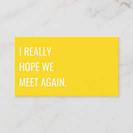 Tarjeta De Visita La tipografía amarilla moderna única creativa