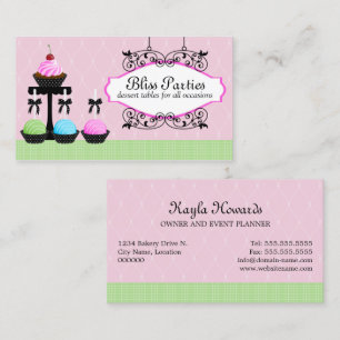 Tarjeta De Visita La torta hace estallar las tablas del postre