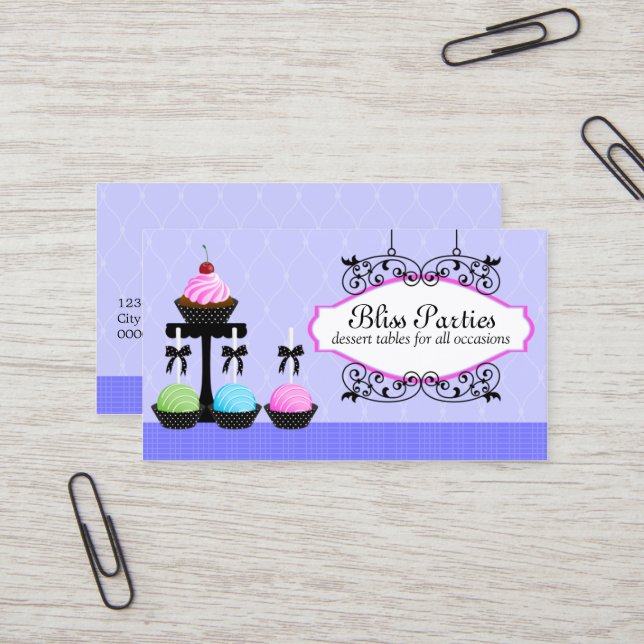 Tarjeta De Visita La torta hace estallar las tablas del postre (Anverso/Reverso In Situ)