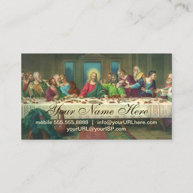 Tarjeta De Visita La última cena originalmente de Leonardo da Vinci (Anverso)