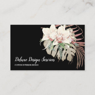 Tarjeta De Visita La vegetación del olivo floral tropical elegante