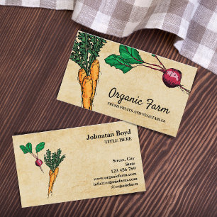 Tarjeta De Visita La vegetales vence a la granja orgánica