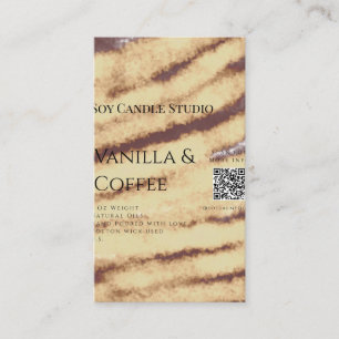 Tarjeta De Visita La vela de la soja del café de vainilla añade el n