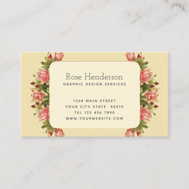 Tarjeta De Visita La victoriana Catherine Klein Rosa (Anverso)