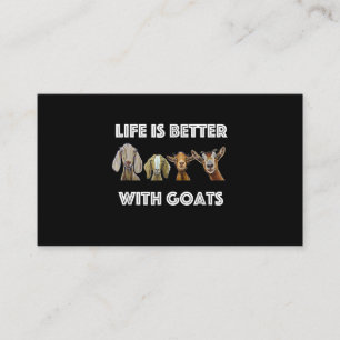 Tarjeta De Visita La Vida Es Mejor Con Cabras, Cabra, Cabra Amante