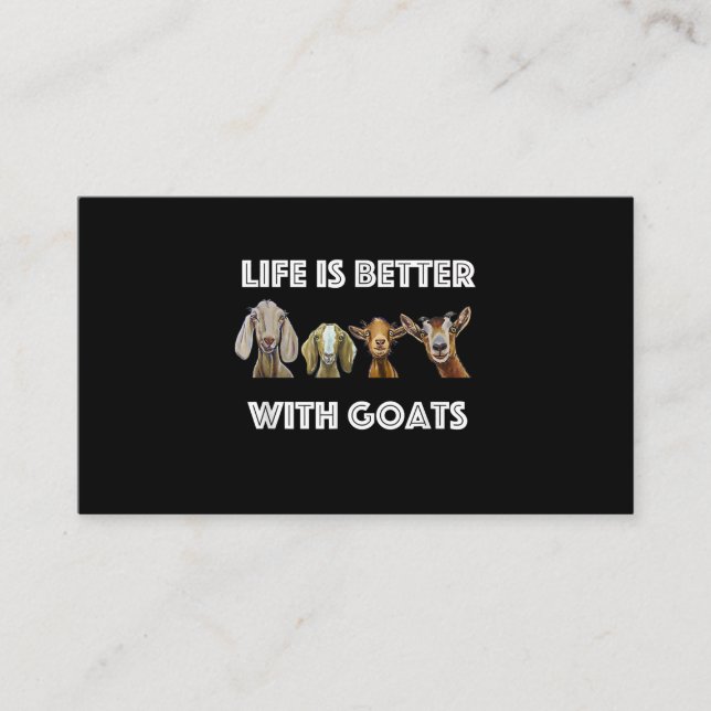 Tarjeta De Visita La Vida Es Mejor Con Cabras, Cabra, Cabra Amante (Anverso)