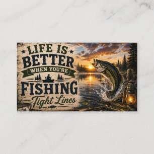 Tarjeta De Visita La vida es mejor cuando estás pescando – Diseño de