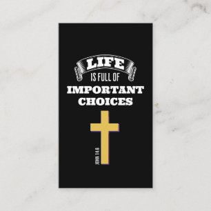 Tarjeta De Visita LA VIDA ESTÁ LLENA DE IMPORTANTES OPCIONES cristia