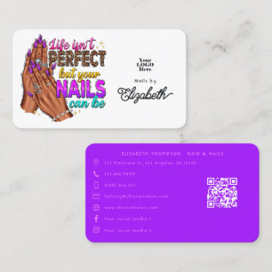 Tarjeta De Visita La vida no es perfecta, pero tus uñas sí pueden se