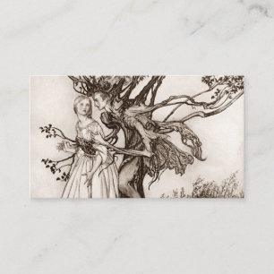Tarjeta De Visita La Vieja En La Madera De Arthur Rackham