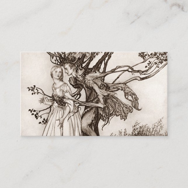 Tarjeta De Visita La Vieja En La Madera De Arthur Rackham (Anverso)
