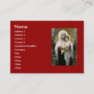 Tarjeta De Visita La Virgen de los Rosas de Bouguereau (1903)