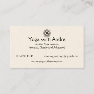 Tarjeta De Visita La yoga carda OM
