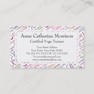 Tarjeta De Visita La yoga púrpura elegante coloca el modelo de la