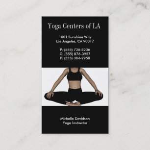 Tarjeta De Visita La yoga relaja negro