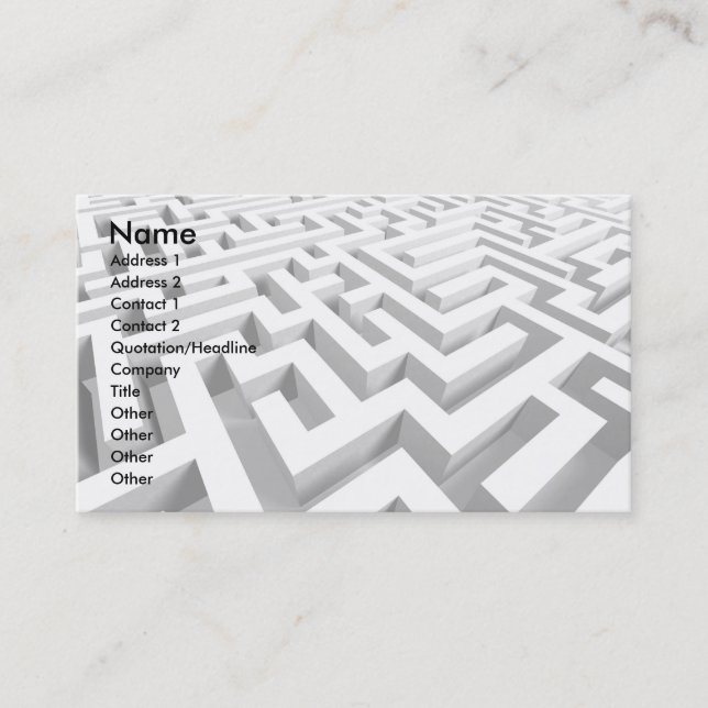 Tarjeta De Visita laberinto 3D (Anverso)