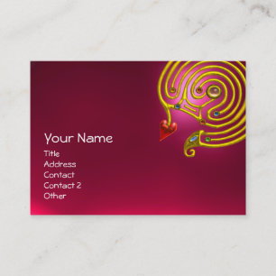 Tarjeta De Visita LABERINTO HIPER RUBÍ ,negro rojo amarillo rosa