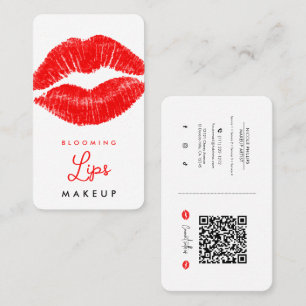 Tarjeta De Visita Labial de Labios Rojo Pintalabios Maquillaje Redes