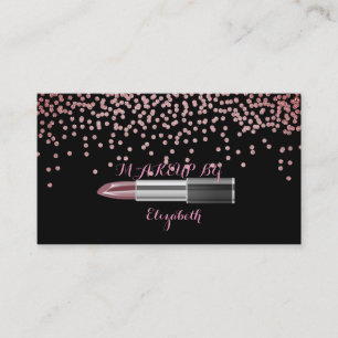 Tarjeta De Visita Labial Diamantes Negro Moderno Profesional