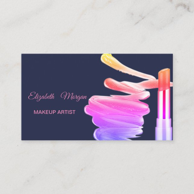Tarjeta De Visita Labial Elegante Moderno Profesional (Anverso)