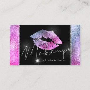 Tarjeta De Visita Labial rosado Maquillaje de lujo elegante