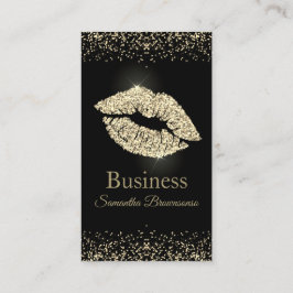 Tarjeta De Visita Labial sepia Brillo labios dorado salón de belleza