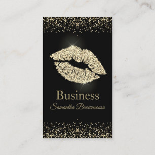 Tarjeta De Visita Labial sepia Brillo labios dorado salón de belleza