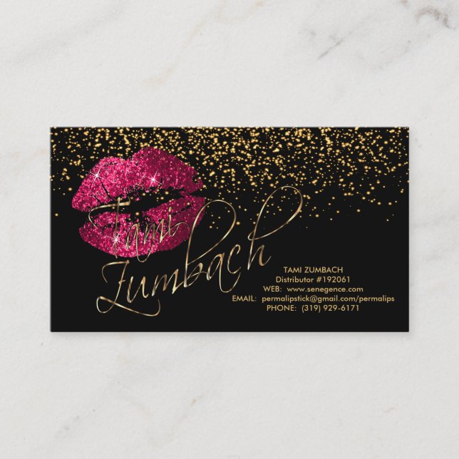 Tarjeta De Visita Labios agudos del confeti y de las rosas fuertes (Anverso)