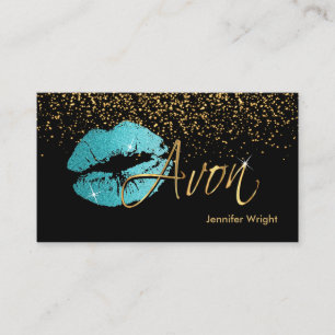 Tarjeta De Visita Labios azules Verde azulados - Avon