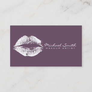 Tarjeta De Visita Labios blancos de maquillador #10