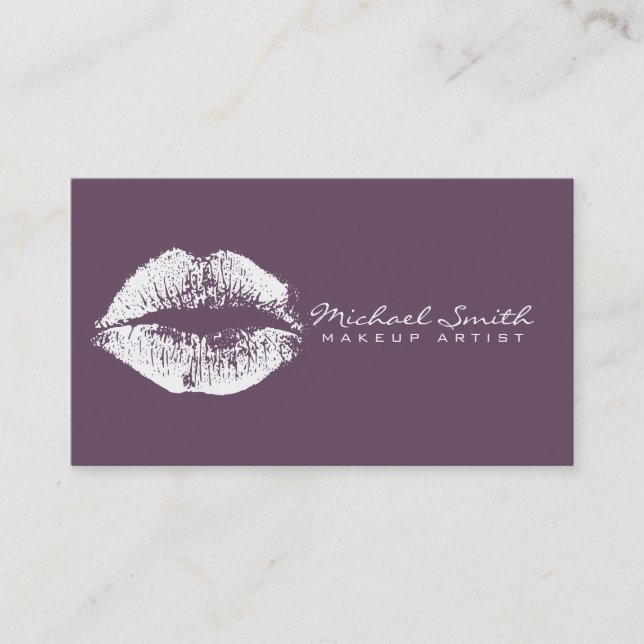 Tarjeta De Visita Labios blancos de maquillador #10 (Anverso)