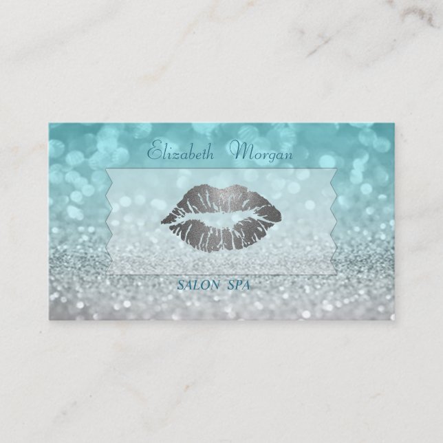 Tarjeta De Visita Labios Bokeh Brillantes Sofisticados Modernos Eleg (Anverso)