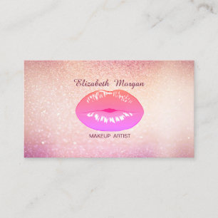 Tarjeta De Visita Labios Bokeh Elegantes y Brillantes de Moda