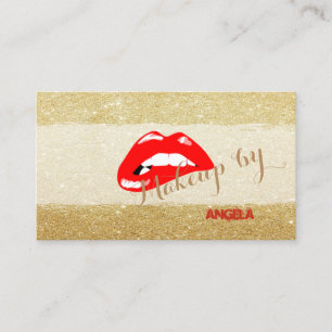 Tarjeta De Visita Labios Brillantes Elegantes Modernos Profesionales