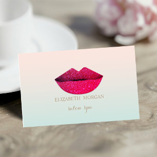 Tarjeta De Visita Labios brillantes profesionales modernos y encanta