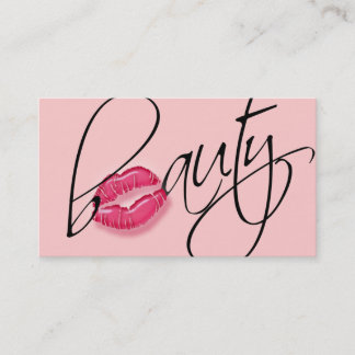 Tarjeta De Visita Labios brillantes rosa y negro del rosa de la