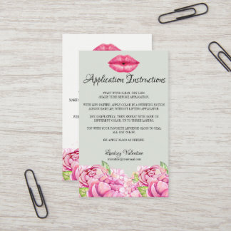 Tarjeta De Visita Labios cómo aplicarse y extremidades y trucos