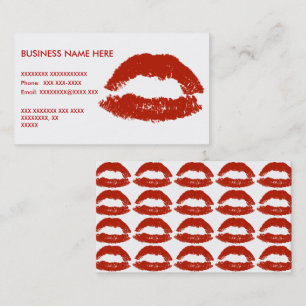 Tarjeta De Visita Labios de arte pop rojo