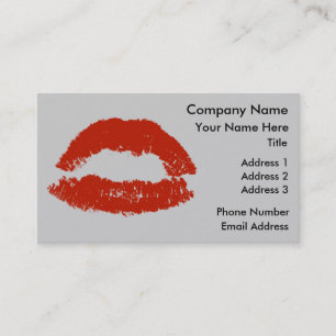 Tarjeta De Visita Labios de arte pop rojo