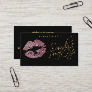 Tarjeta De Visita Labios de la prueba de la mancha - oro color de
