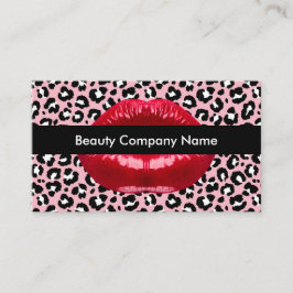 Tarjeta De Visita Labios de pintalabios rojos elegantes